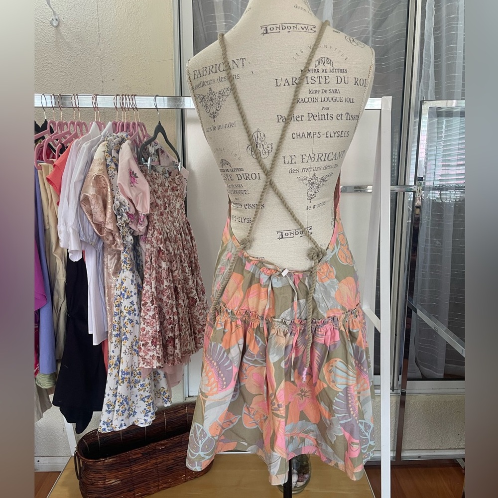Free People Desserted Island Mini Floral Boho Beach Dress Size Small New - Picture 7 of 8